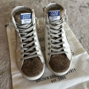 Golden Goose Slide high top sneaker with dust bag included size 39